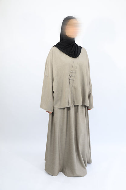 ENSEMBLE TUNIQUE JUPE JAPONAIS  Taupe / L/XL