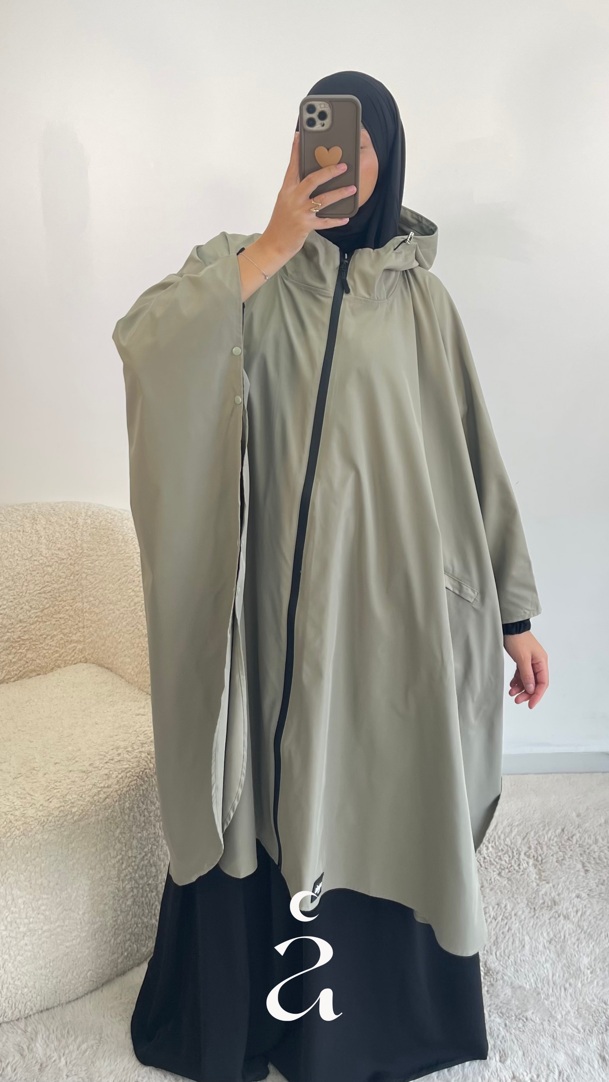 Coupe-vent trois quarts imperméable Kira - Alniya  Olive