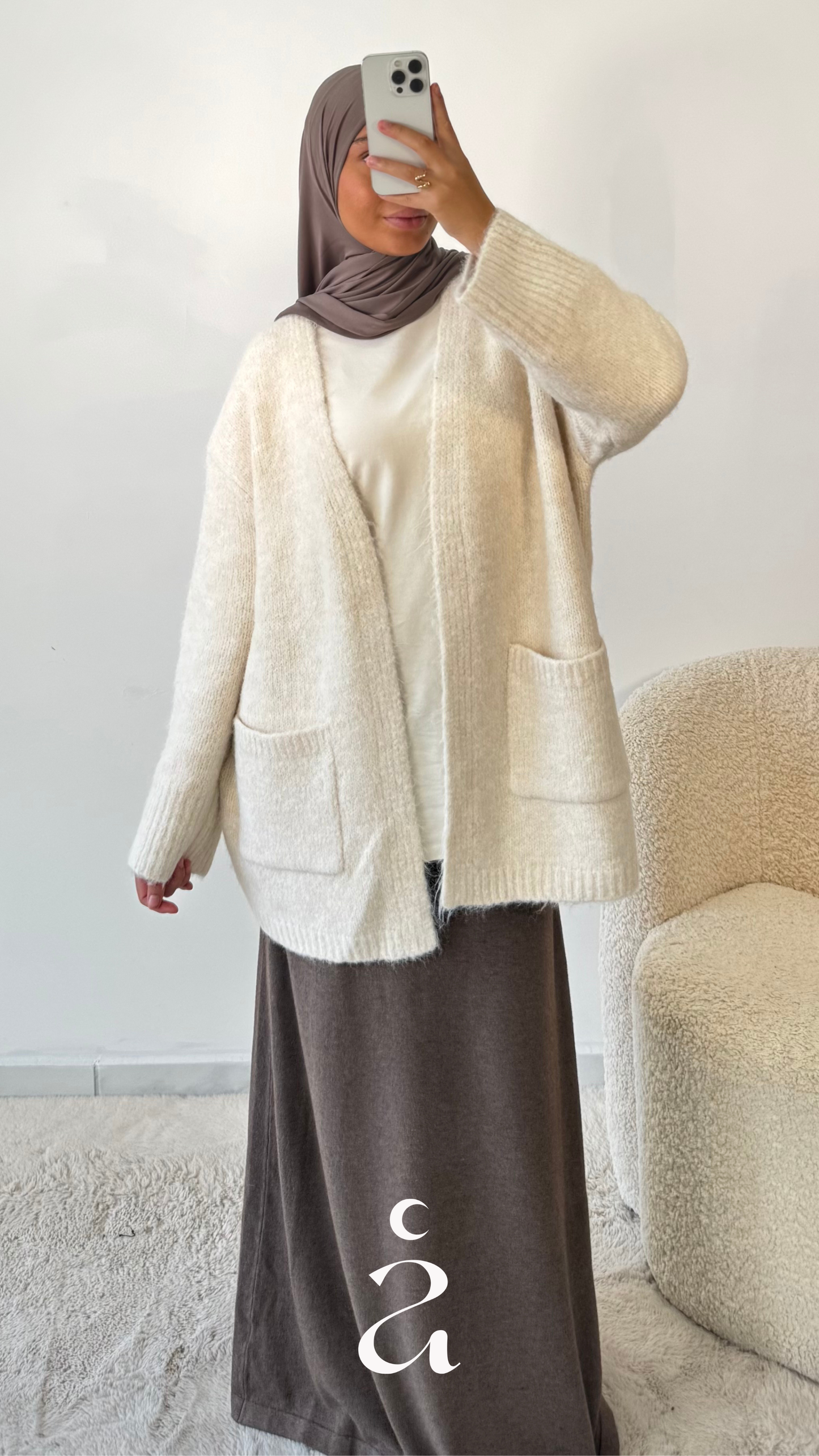 Gilet laine à poche - Sanaa  Crème / M/L