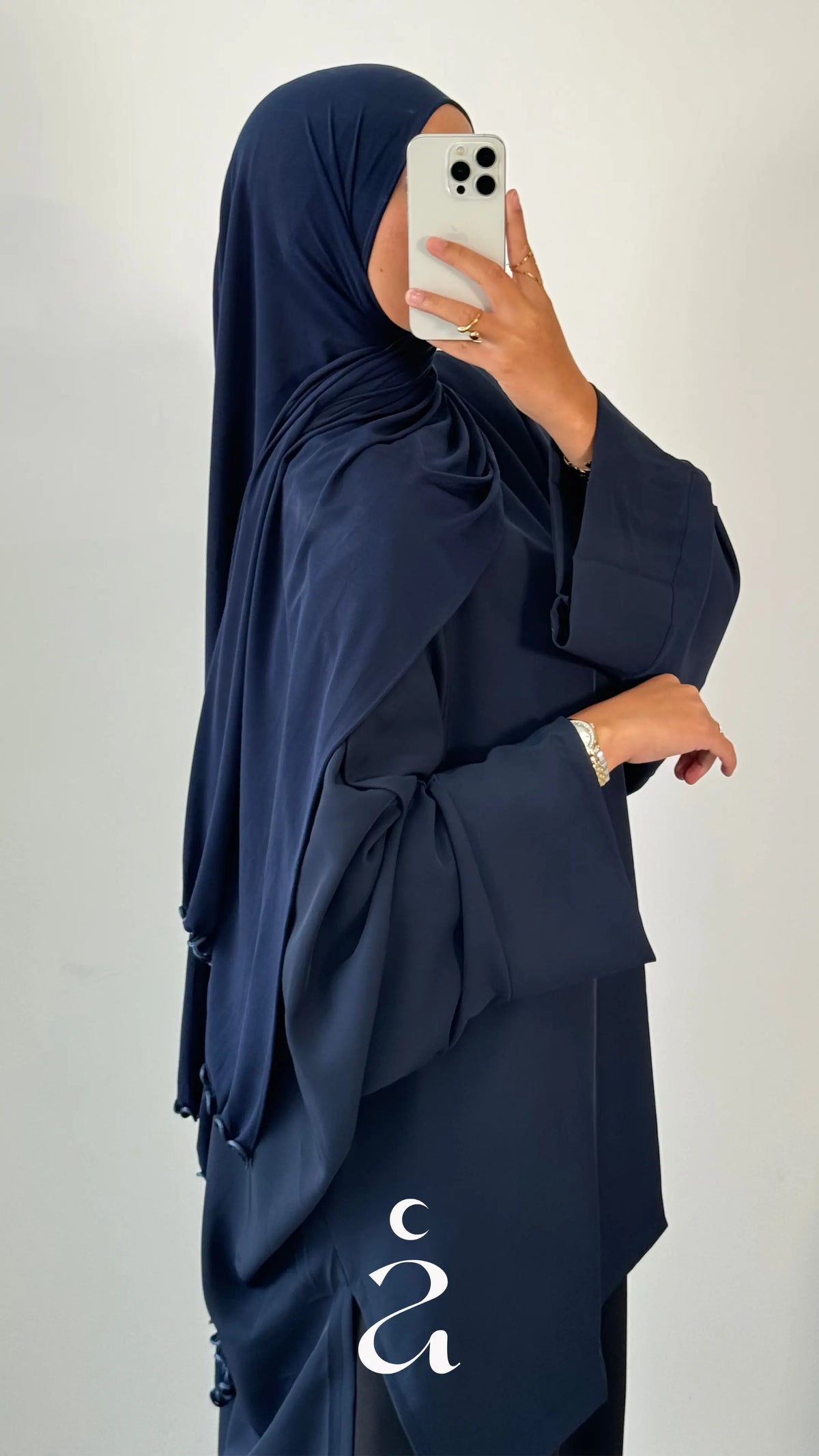 HIJAB JERSEY - DELUXE ONDULÉ  Bleu nuit