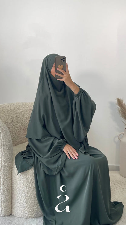 KHIMAR SOIE DE MEDINE - Signature  Kaki