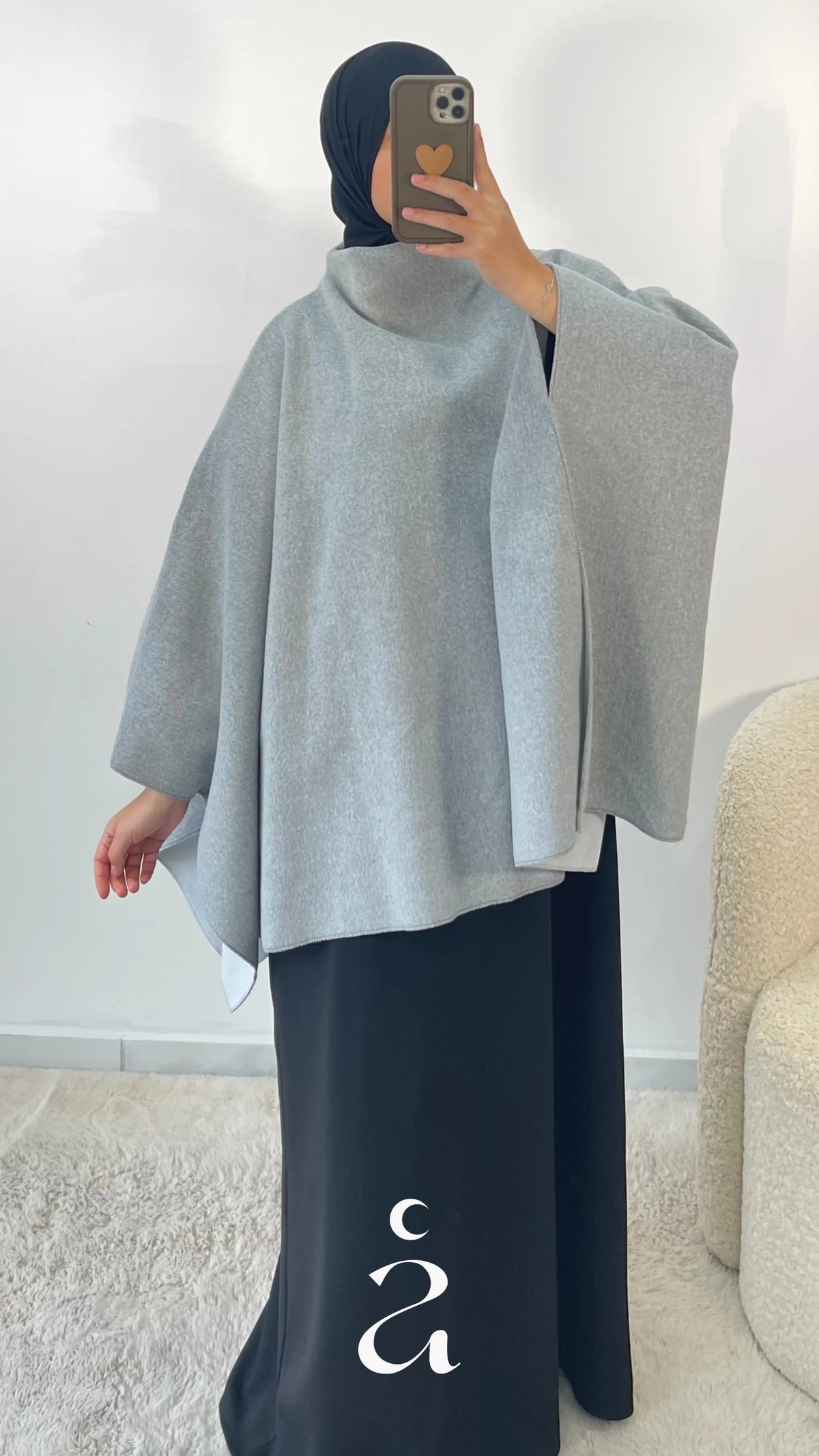Cape polaire unicolors - Zina  Gris
