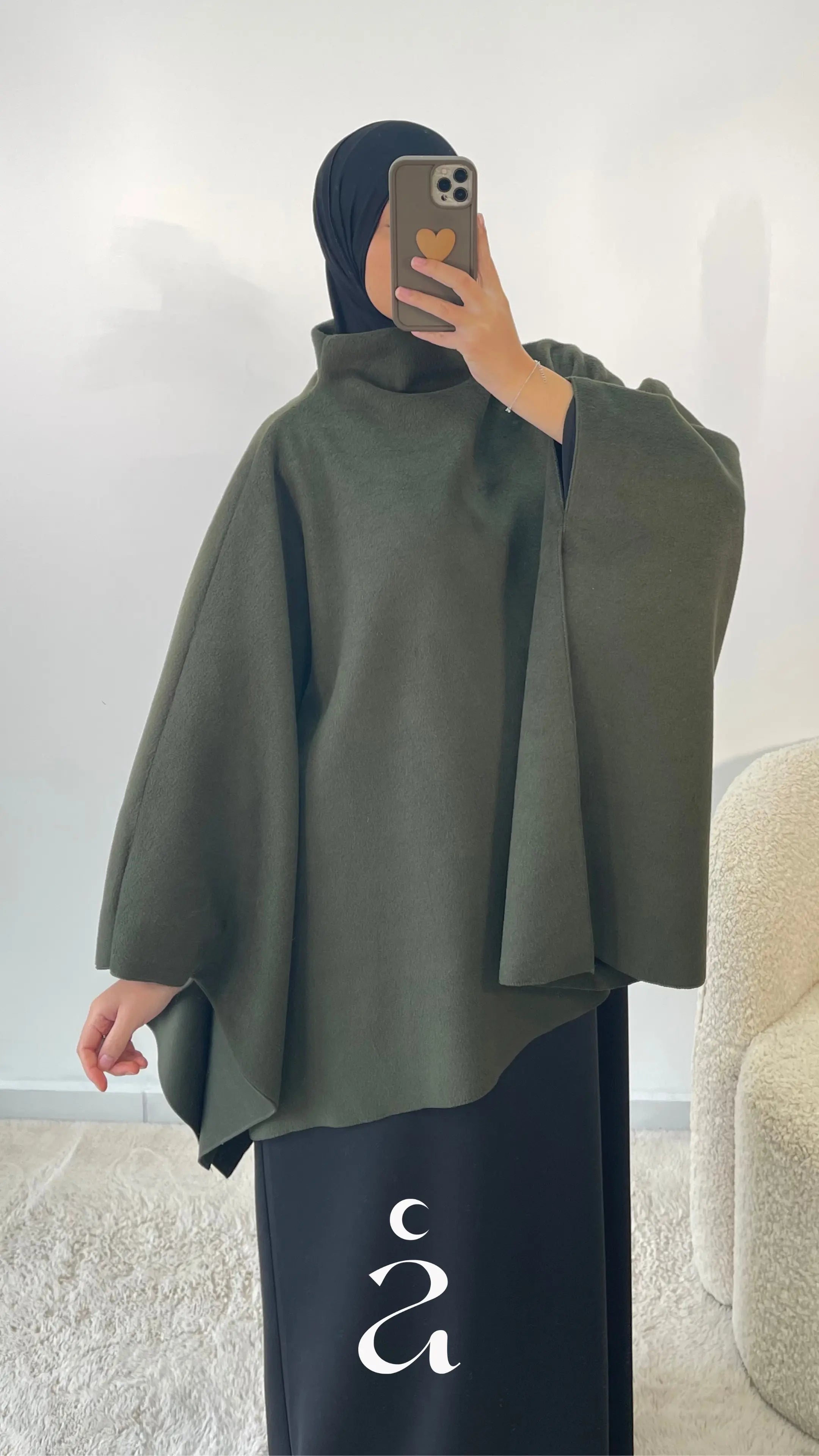 Cape polaire unicolors - Zina  Kaki