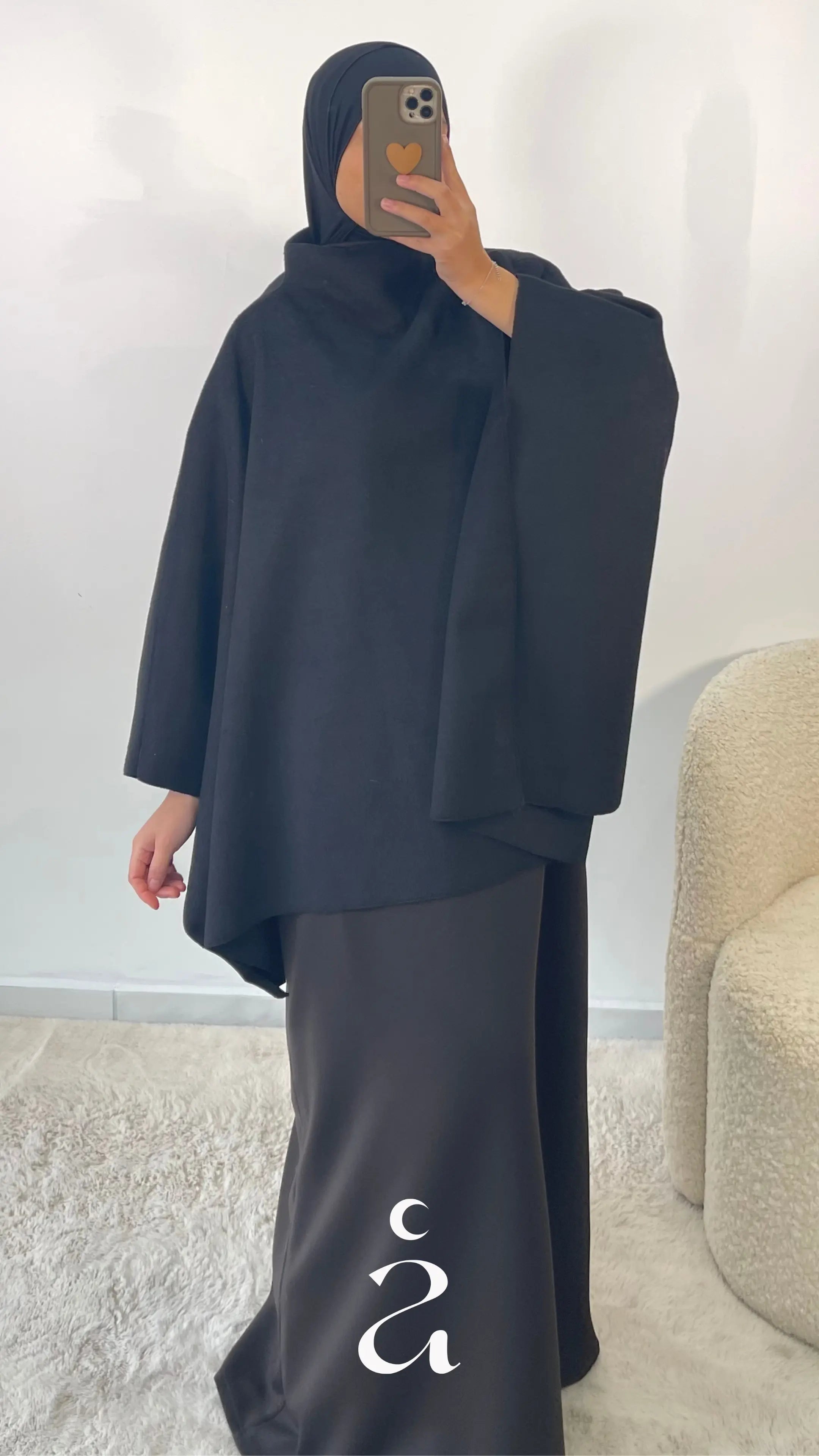 Cape polaire unicolors - Zina  Noir