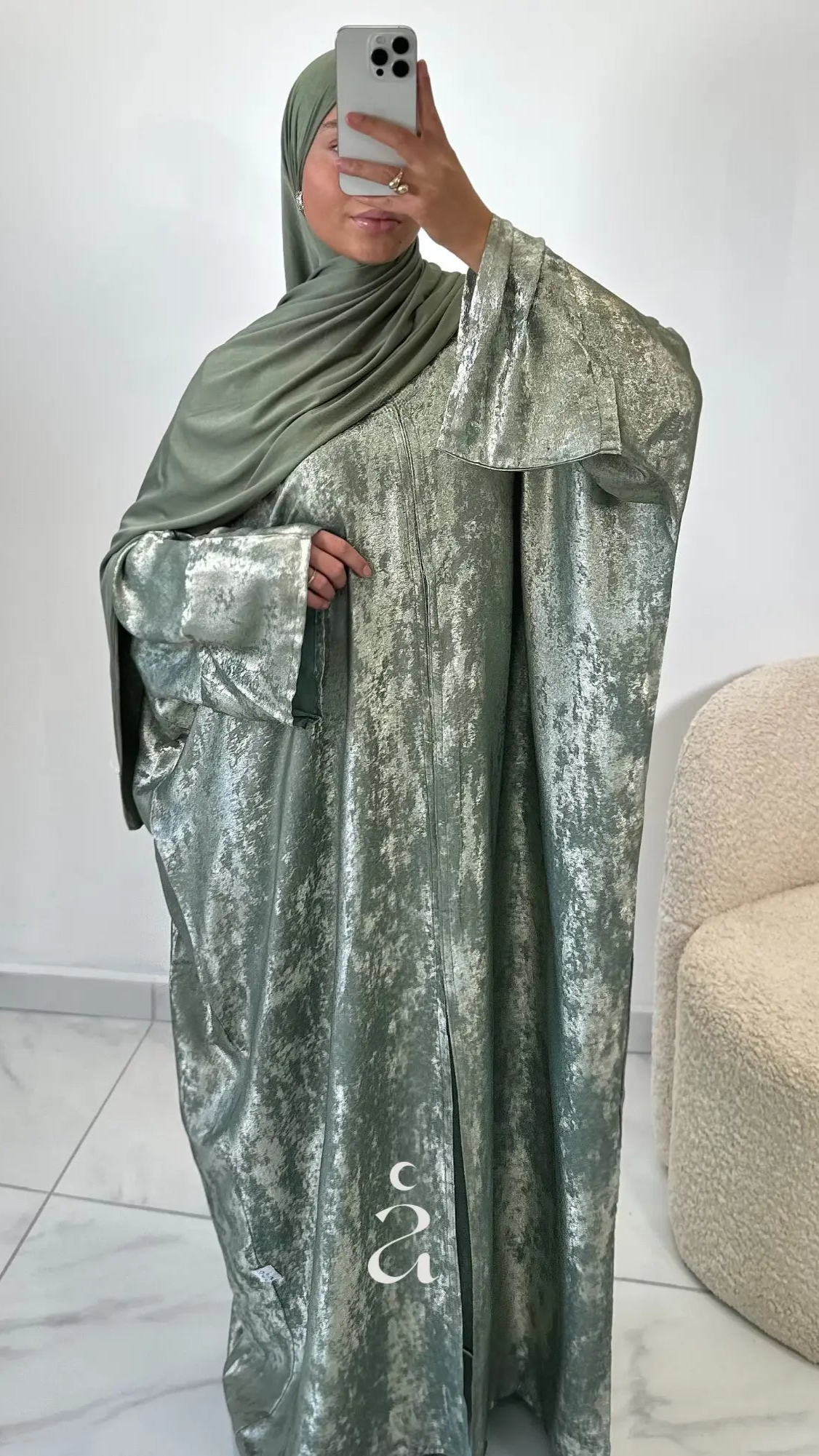 abaya dubai vert m'adora